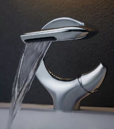 Basin Faucet Brass Bathroom Basin Waterfall Hot and Cold Water Mixer Tap Single