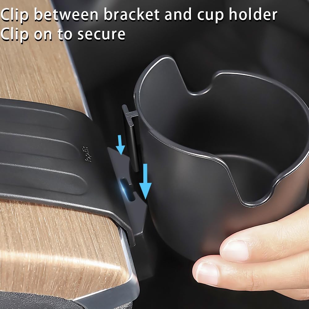 Car Drink Holders for Tesla Model 3/Y, ABS Dashboard Water Cup Holder Clip-on Holder Dashboard Left Storage Box Accessories