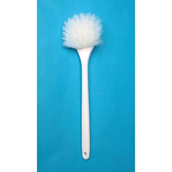Utility Brush with 20" Handle, Nylon bristles, White