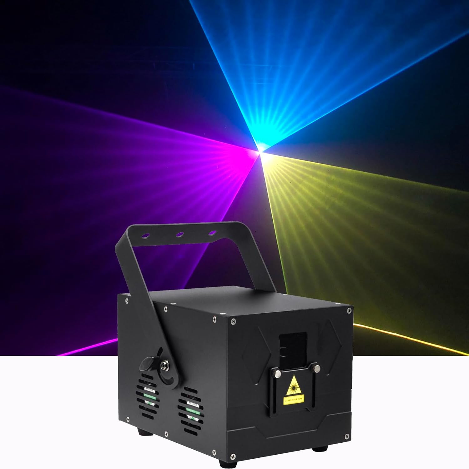Party Light,5W RGB Full Color Disco DJ Lights with 3D Animation Patterns ILDA Stage Lights Compatible with DMX Beam Effect Light for Bar DJ Night Club Christmas Halloween Wedding Party Decorations