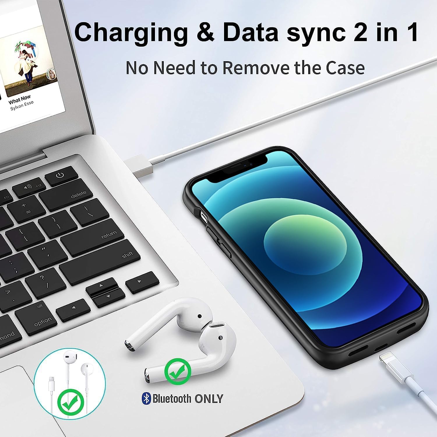 YISHDA Battery Case for iPhone 12 Mini, 6800mAh Slim Portable Rechargeable Protective Battery Pack Cover Power Bank Charging Case Compatible with iPhone 12 Mini/13 Mini (5.4 inch) (Black)