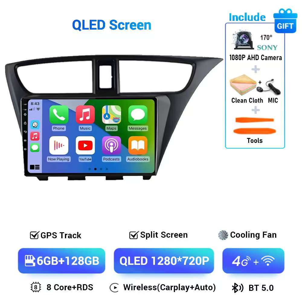 For Honda CIVIC RHD Hatchback 2012-2017 Car Stereo Radio Multimedia Video Player Navigation GPS Head Unit 4G Android  CARPLAY