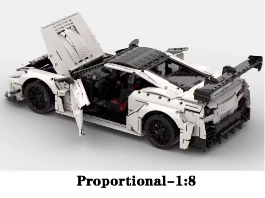Building Block MOC Sports Car GTR35 Static Racing Car Construction Ratio 1:8 Model 3827PCS Children Birthday Gift Christmas Toy