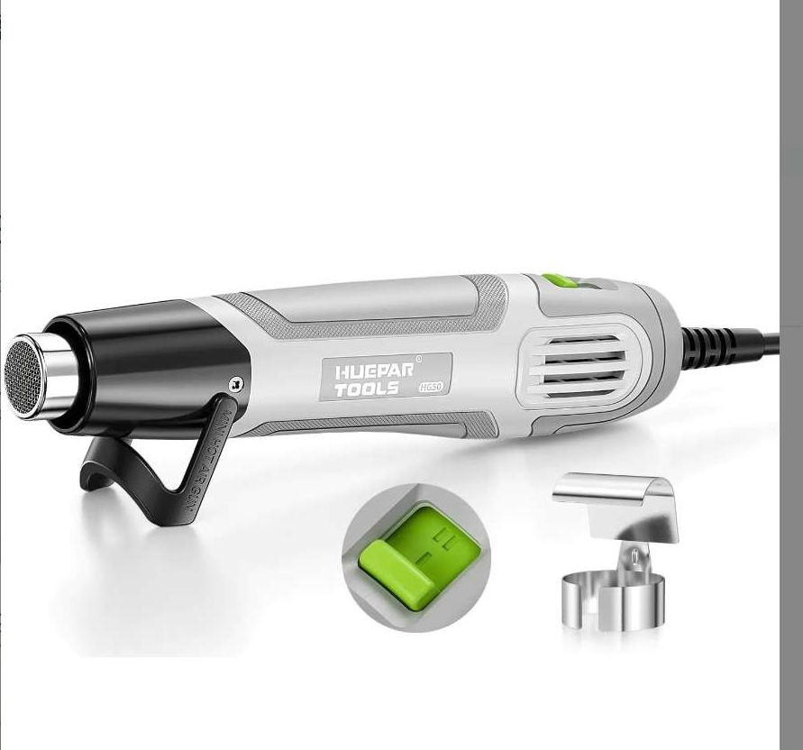 Mini Heat Gun, 500W Dual Temp Setting 500℃ Hot Air Gun Tool with Reflector Nozzle, Heat Gun for Paint Stripping, Crafts Vinyl Wrap, Shrink Tubing, Candle Making, DIY