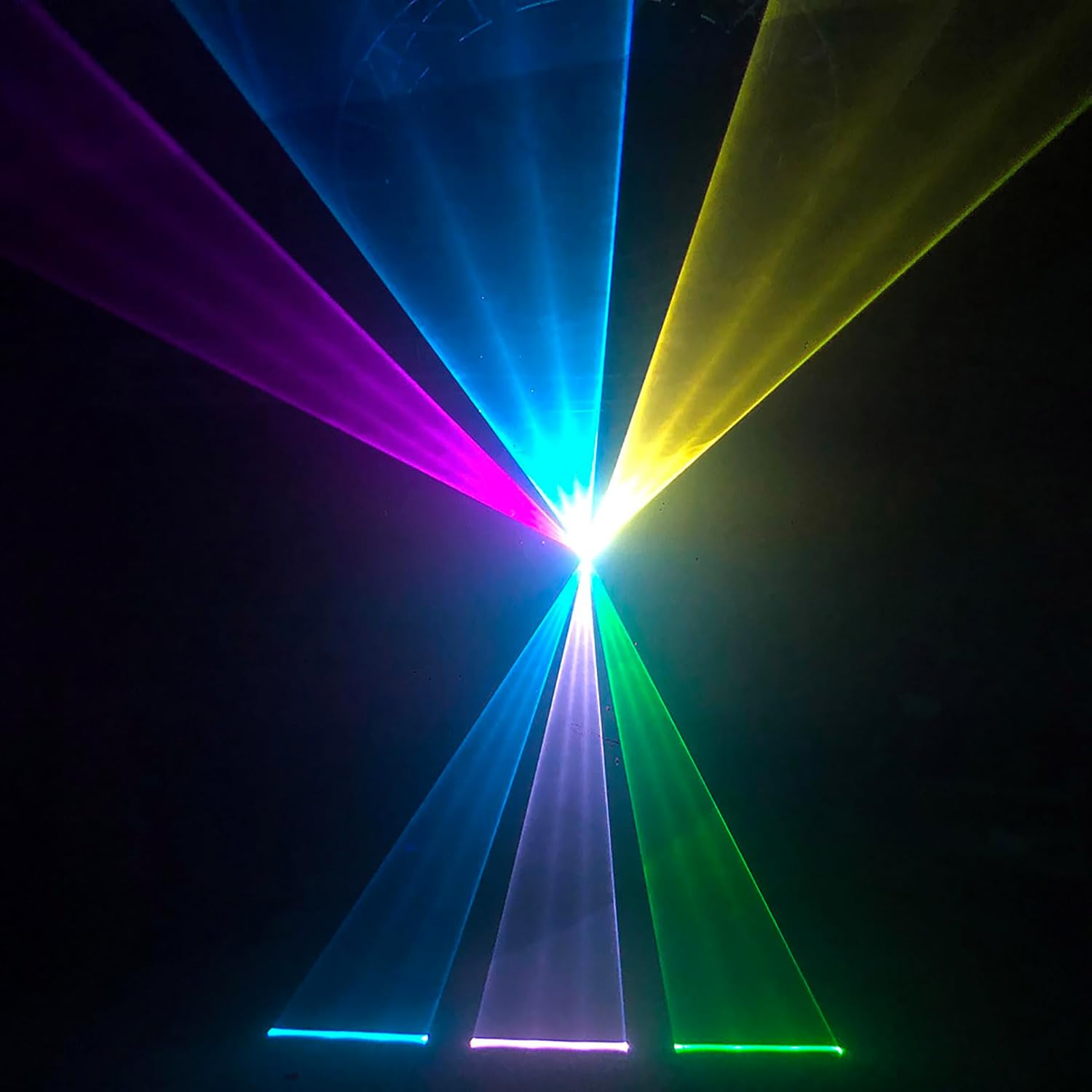 Party Light,5W RGB Full Color Disco DJ Lights with 3D Animation Patterns ILDA Stage Lights Compatible with DMX Beam Effect Light for Bar DJ Night Club Christmas Halloween Wedding Party Decorations