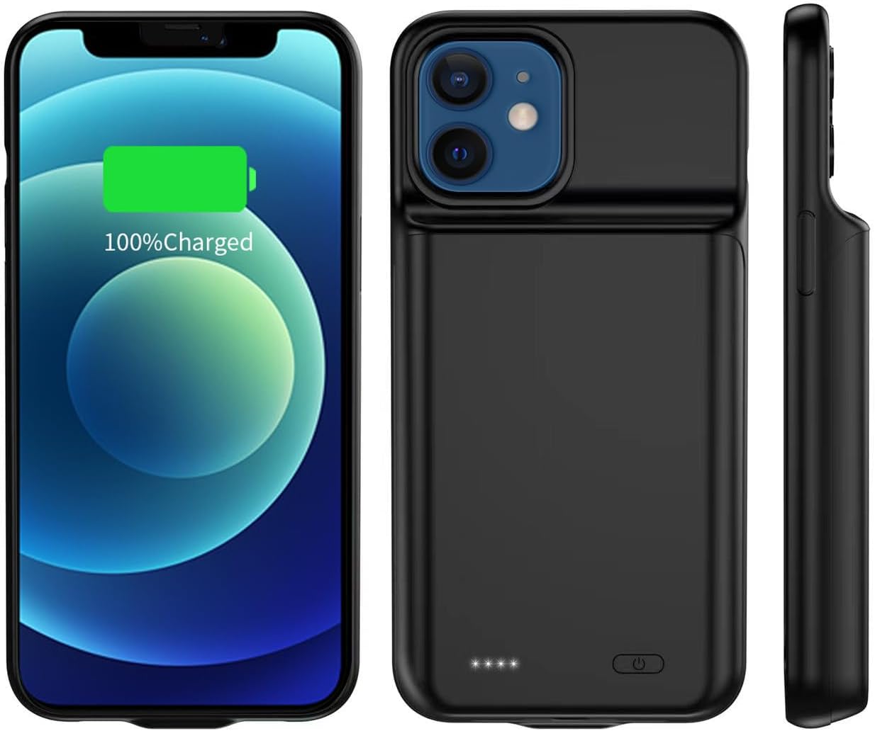 YISHDA Battery Case for iPhone 12 Mini, 6800mAh Slim Portable Rechargeable Protective Battery Pack Cover Power Bank Charging Case Compatible with iPhone 12 Mini/13 Mini (5.4 inch) (Black)