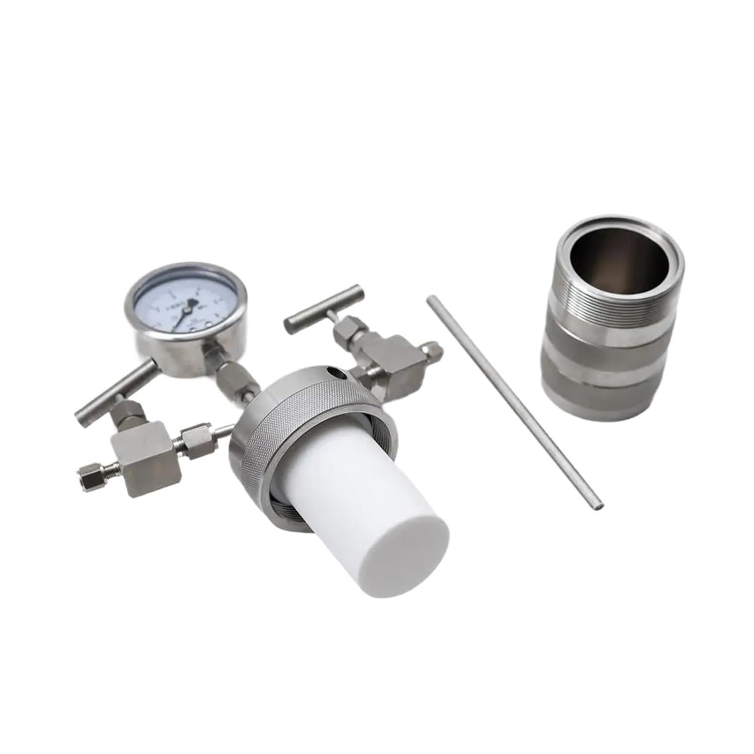 Hydrothermal Synthesis Reactor, The Reactor Of Hydrothermal Synthesis Autoclave Can Connect With PTFE Lining Pressure Gauge, With A Pressure Of 180C,Autoclave