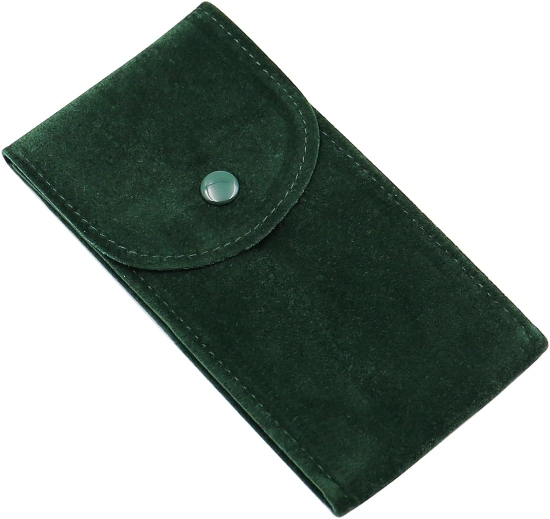 Hsthe Sea 2PCS Watch Travel Case for Men and Women Portable Velvet Watch Pouch Watch Storage Bag - Green