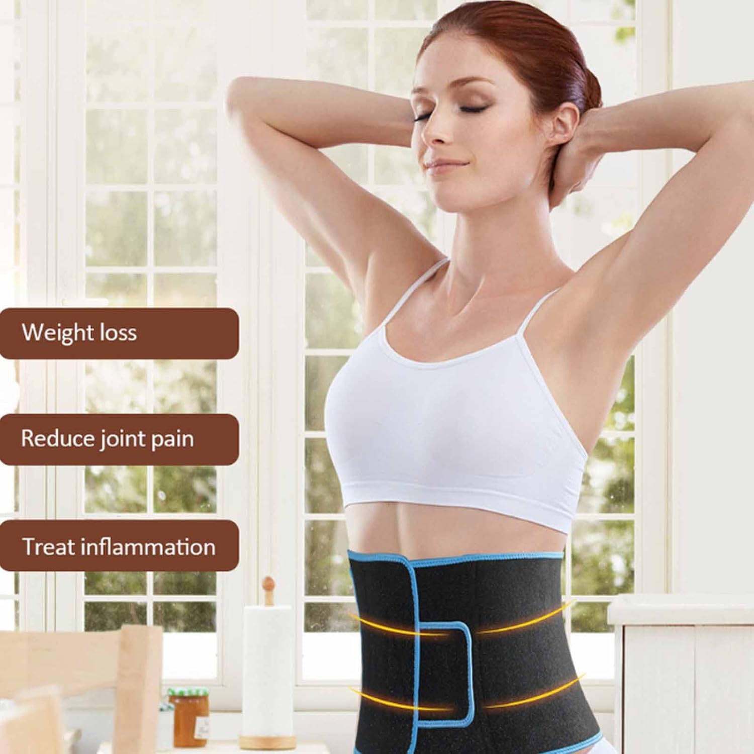 NVYAZJ Red Light Therapy Belt, LED Waist Therapy Pad with 660&850nm, 105 Red Lights, Heating Lmbar Massage Belt for Back Shoulder Joints Muscle Pain Relief Weight Loss