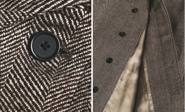 1920s Brown Herringbone Tweed Balmacaan Coat