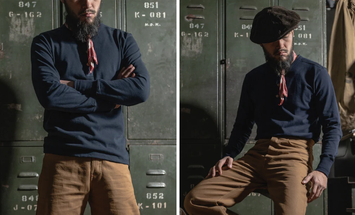 Vintage Long Sleeve Henley Shirt
