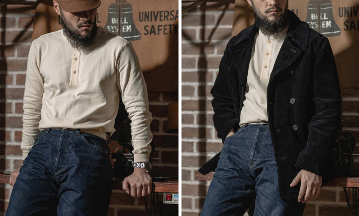 Vintage Long Sleeve Henley Shirt