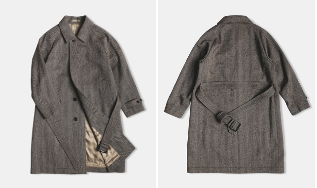 1920s Brown Herringbone Tweed Balmacaan Coat