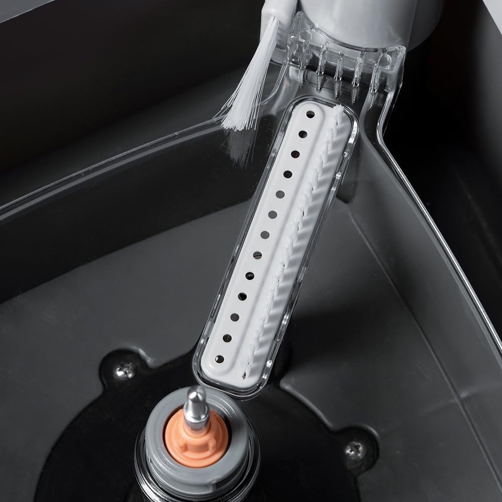 AMOS Advanced Spin Mop & Bucket Set - Self-Cleaning, 360-Degree Rotating Design with 3 Premium Microfiber Heads, Ideal for All Hard Floor Surfaces
