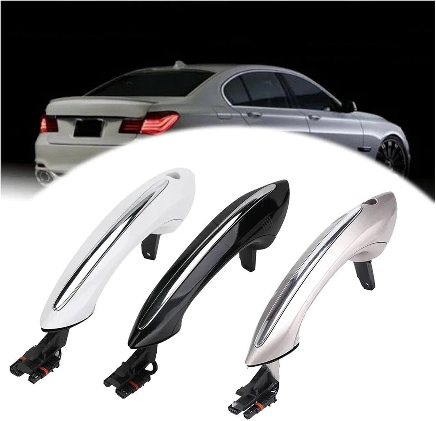 Car Exterior Door Handle For BMW 5 7 Series F07 F10 F11 F01 F02 520 525 530 535 51217231931 Front Rear Car Exterior Comfort Access Keyless Go Door Handle Exterior Chrome Door Handle(Champagne)