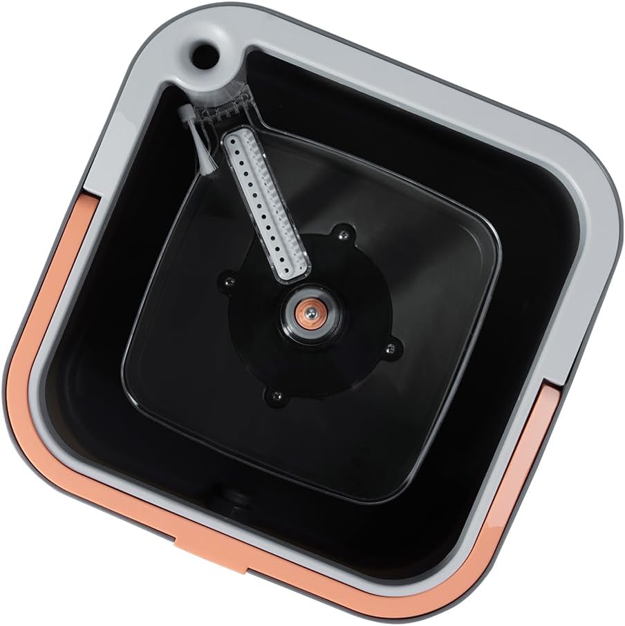 AMOS Advanced Spin Mop & Bucket Set - Self-Cleaning, 360-Degree Rotating Design with 3 Premium Microfiber Heads, Ideal for All Hard Floor Surfaces