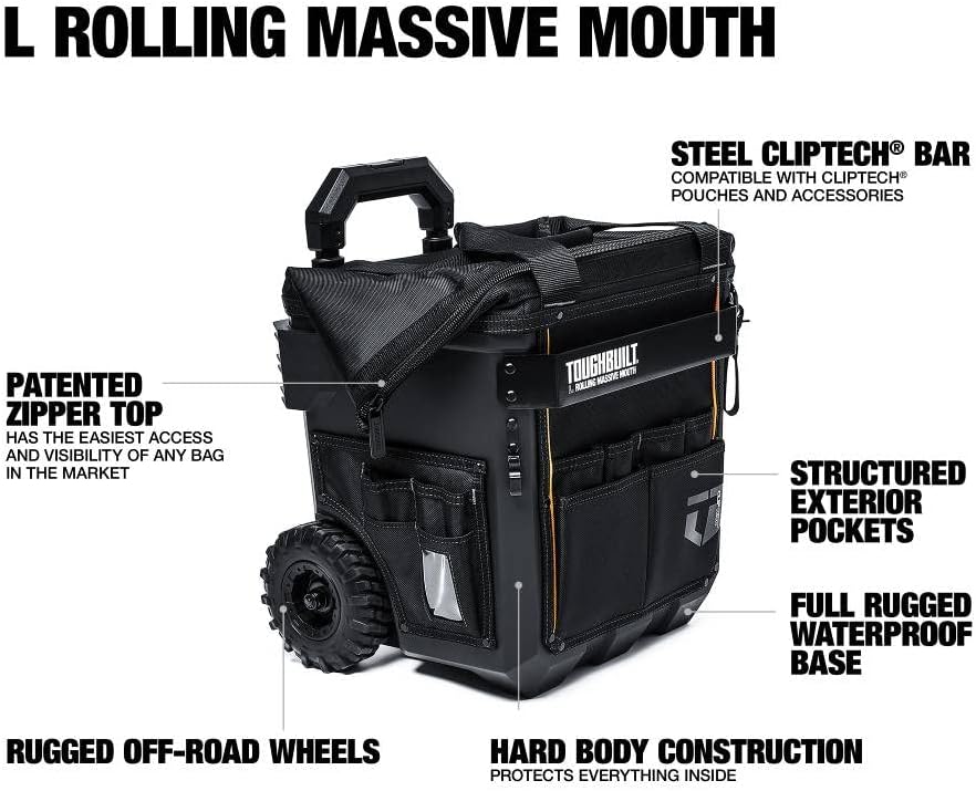 ToughBuilt CT-61-14 Large Rolling Massive Mouth Tool Bag 350mm / 14"