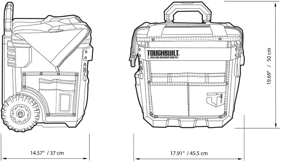 ToughBuilt CT-61-14 Large Rolling Massive Mouth Tool Bag 350mm / 14"
