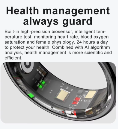 New R08 Smart Ring With Charging Case Smart Touch Screen Health Monitor Sports Fitness Tracker IP68 5ATM Waterproof Smart Ring