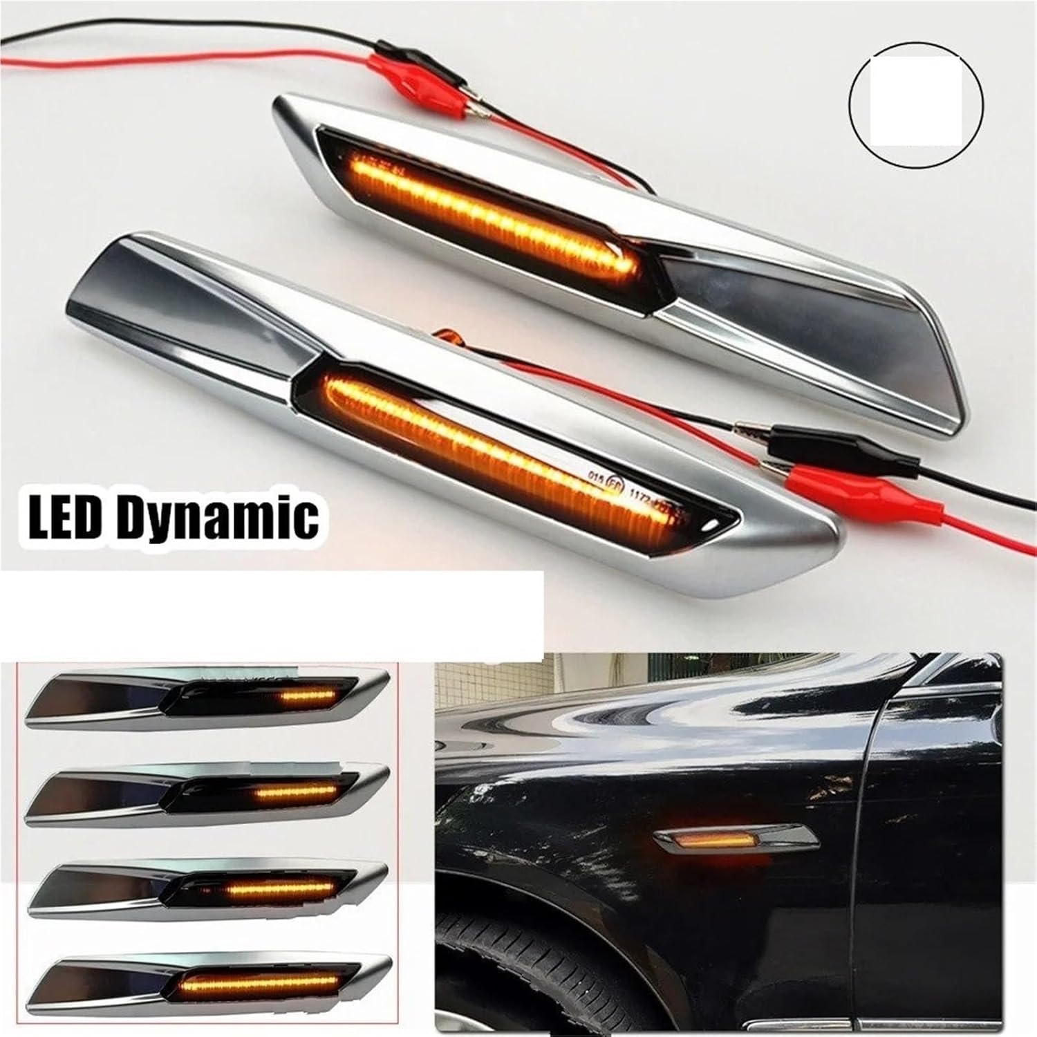 Turn Signal Light For BMW 1 3 5 Series F10 F30 E90 E91 E92 E93 E46 E60 E61 Dynamic 12V LED Side Marker Light Turn Signal Lamp Wing Mirror Indicator(Smoky black Lens)