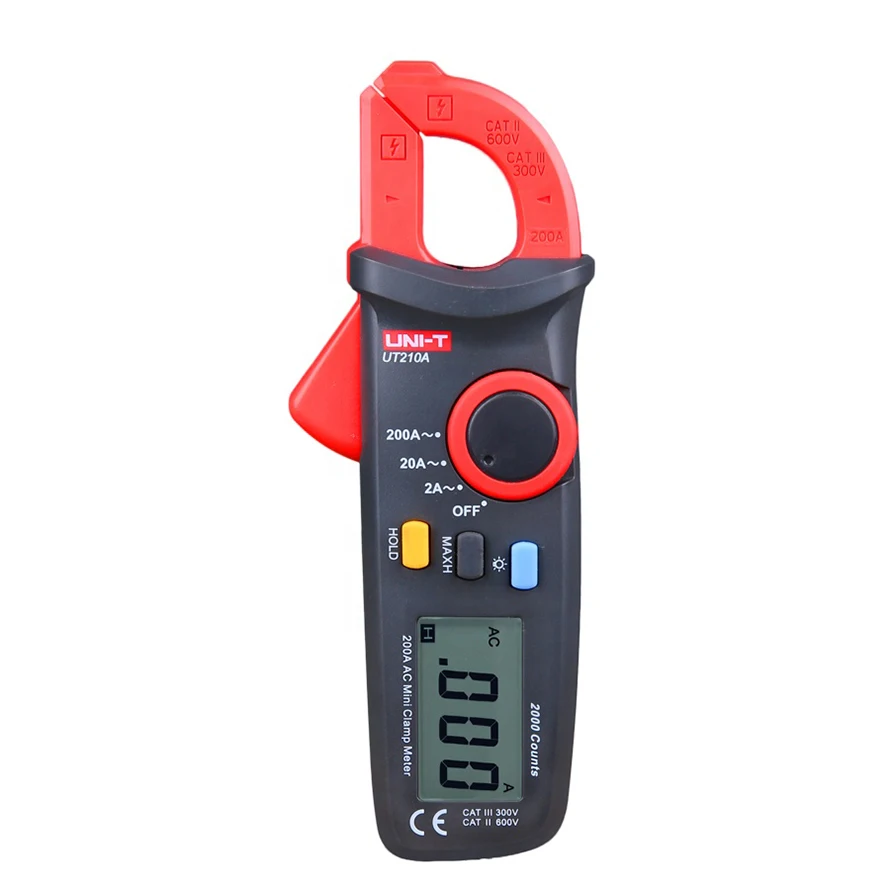 UNI-T UT210A 2000 Counts Auto Ranging Mini Digital Clamp Meter Measure AC Current 200A with a Resolution of 1mA
