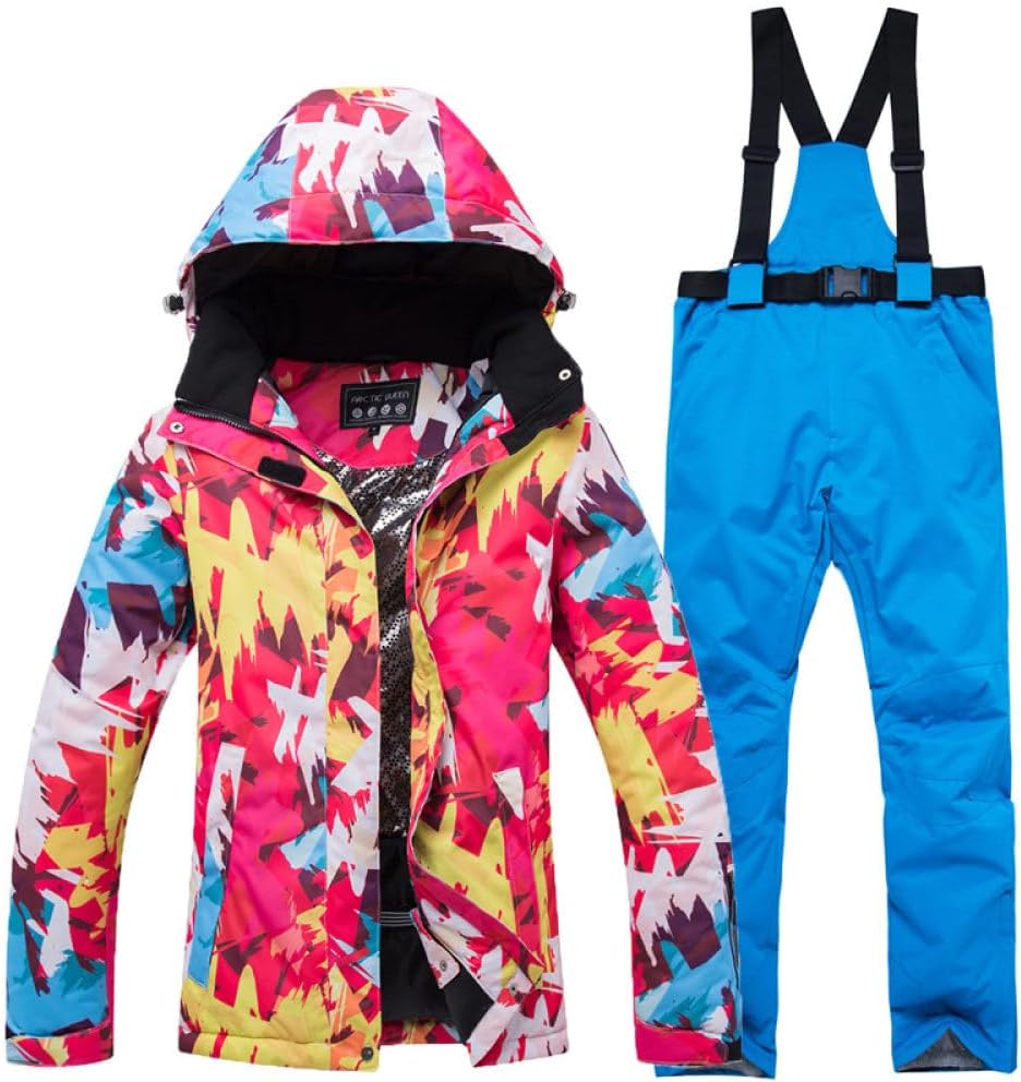 Ski suit Sweatshirt Women Winter skiing Clothing Women Sports Long Sleeve Skiing Sports Blue Pant windproof Green pant Sweatshirt