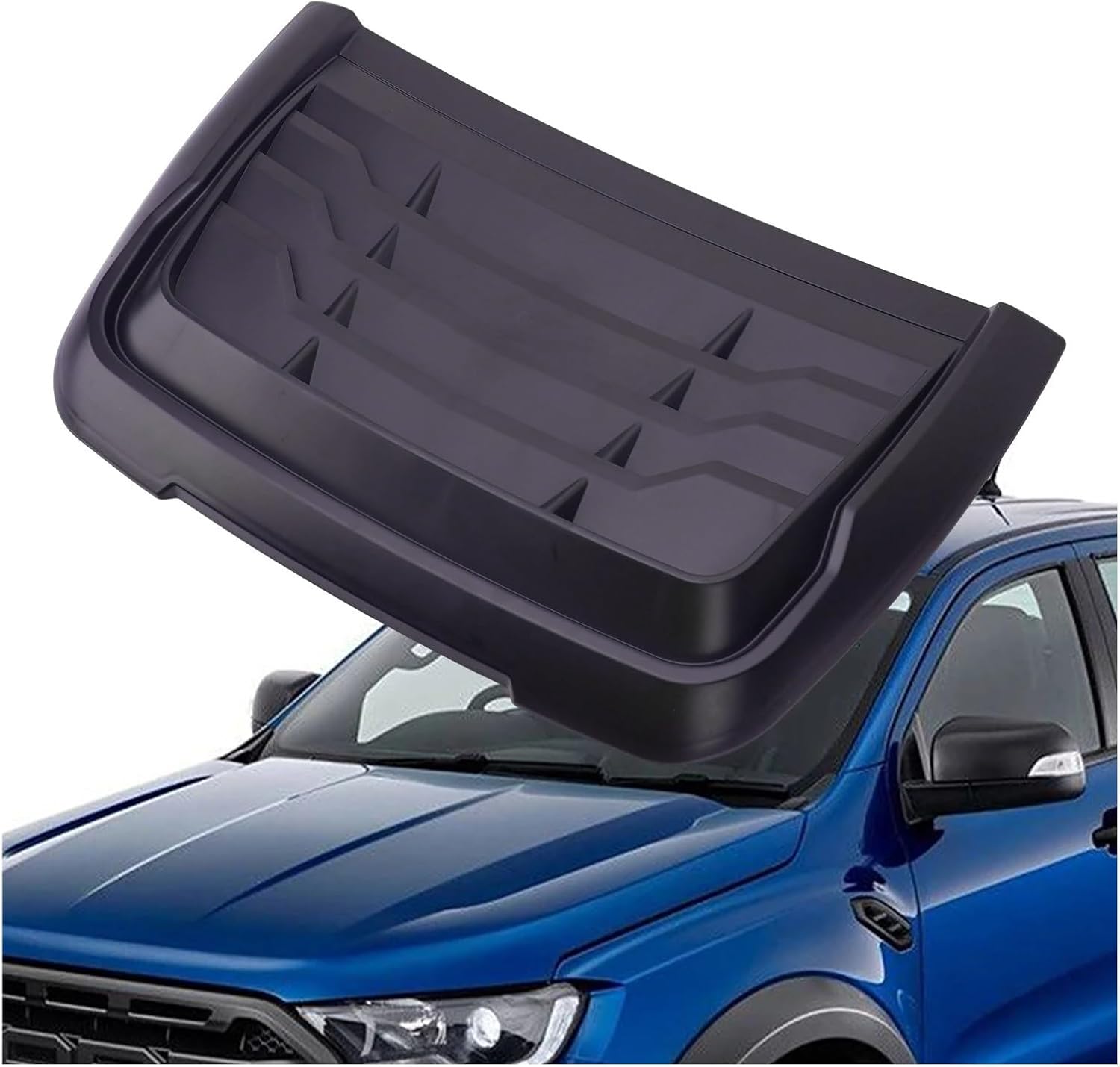 Car Air Intakes For Ranger For Raptor XLT XLS XL 2015-2019 2020 2021 2022 Car Bonnet Scoop Hood Vent Cover Deflector Wildtrak Auto Hood Vent Modified Parts Air Intake Pipe(Matt Bright)