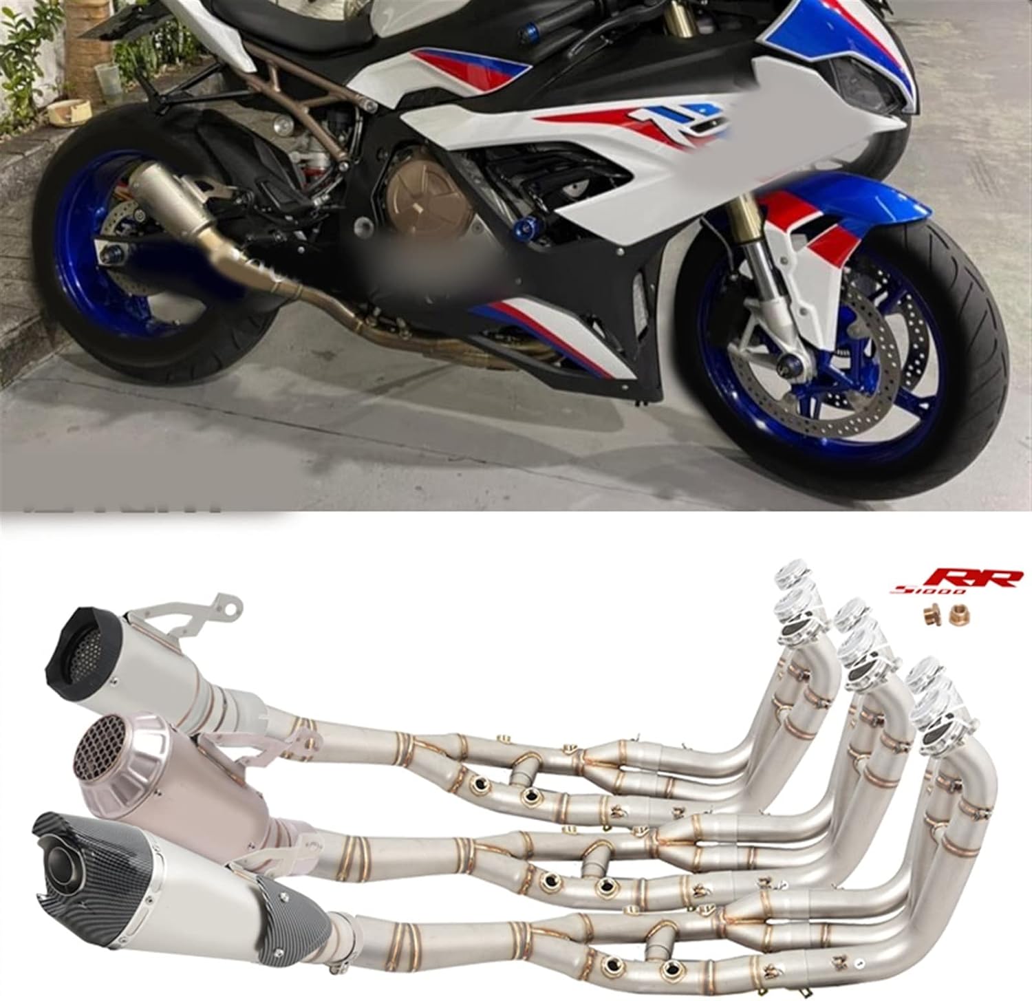 MKYOKO Slip On For S1000RR 2019 2020 2021 2022 S1000R 2021 2022 Full System Motocycle Exhaust Front Link Pipe Modified Muffler