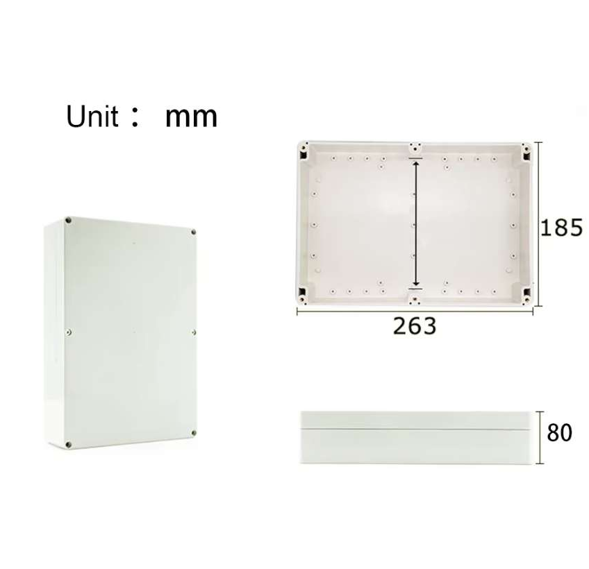 Waterproof Junction Box, Electric Cable Connectors Outdoors IP67 Water-resistant ABS Electrical Project Box Enclosure Instrument Case Flush Mount Terminal Box, 115 * 90 * 55mm