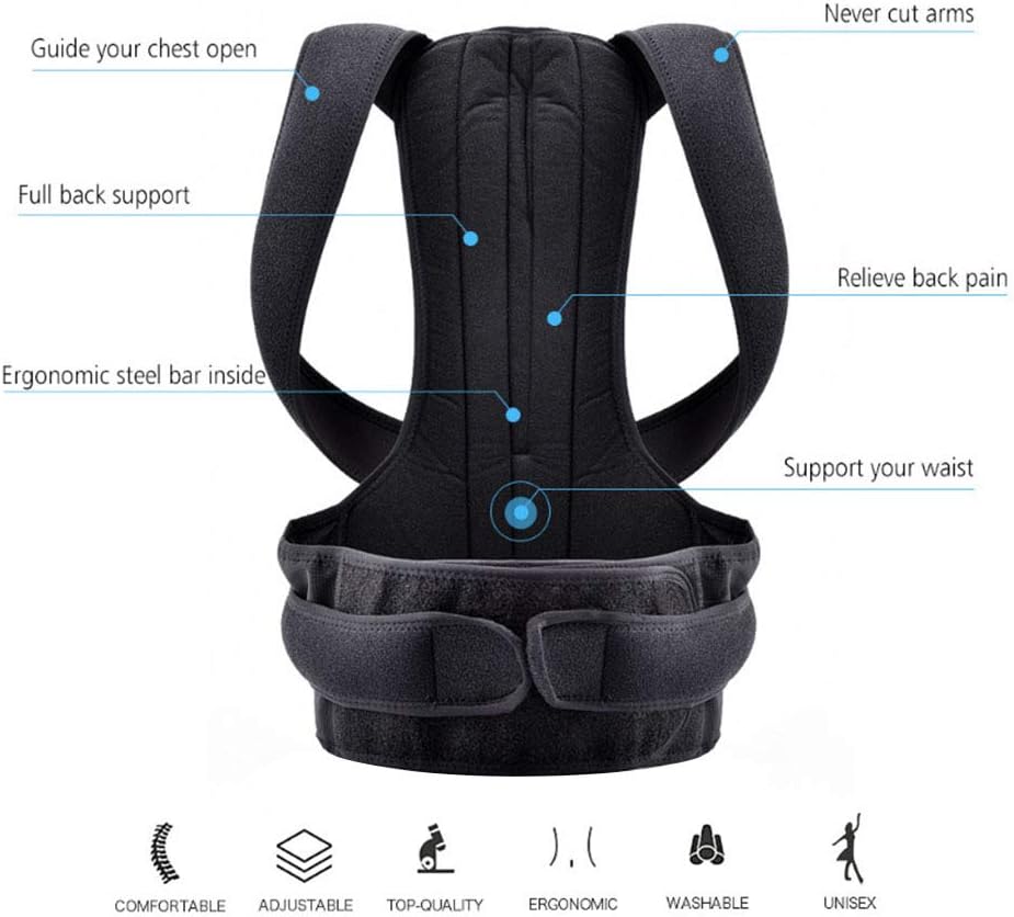 Back Brace Posture Corrector for Men and Women,1 Adjustable Posture Back Brace for Upper and Lower Back Discomfort Relief Muscle Memory Support Straightener (XXL)