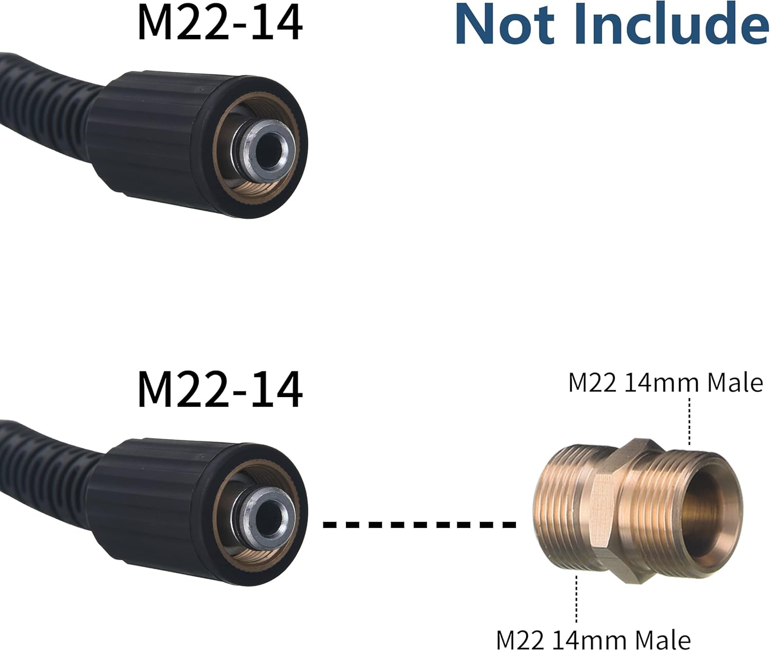 Tool Daily High Pressure Washer Hose, 25 FT X 1/4 Inch, 3600 PSI, M22 14mm, Replacement Power Washer Hose for Most Brands