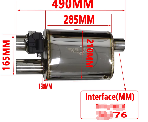 1 piece Car Silencer Stainless Exhaust System Electric Valve Control Exhaust Pipe Kit Adjustable Valve Angle Carbon Tip
