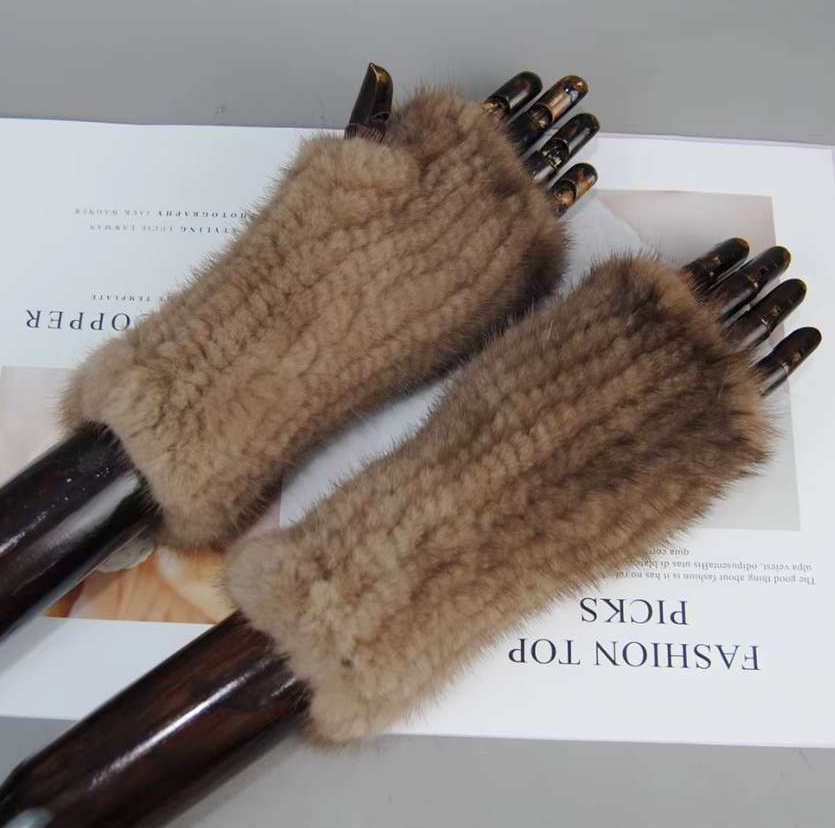 (1 pair)Women's Winter Warm Knitted Half Finger Gloves Typing Mittens Winter Half Finger Gloves
