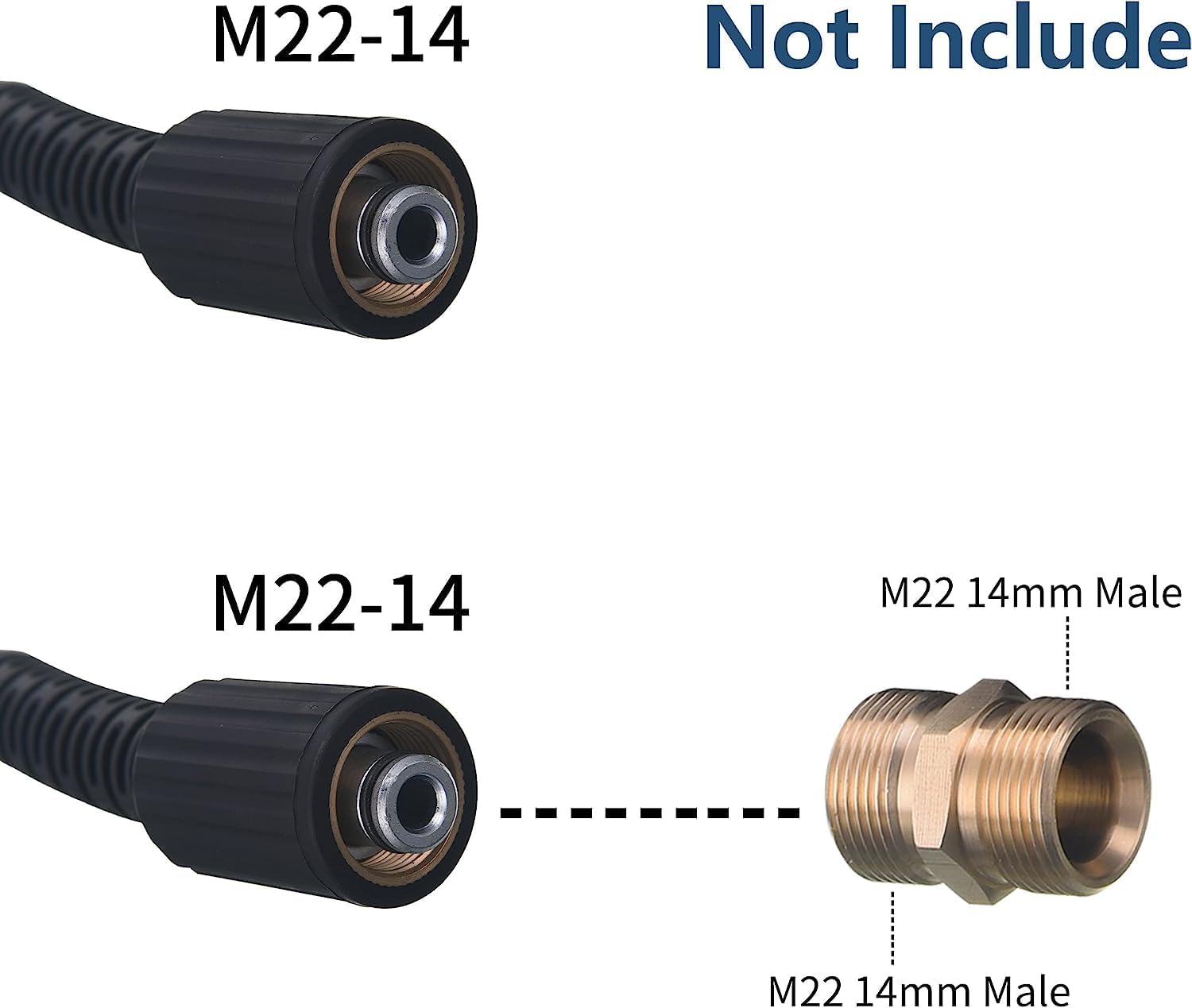 Tool Daily High Pressure Washer Hose, 25 FT X 1/4 Inch, 3600 PSI, M22 14mm, Replacement Power Washer Hose for Most Brands