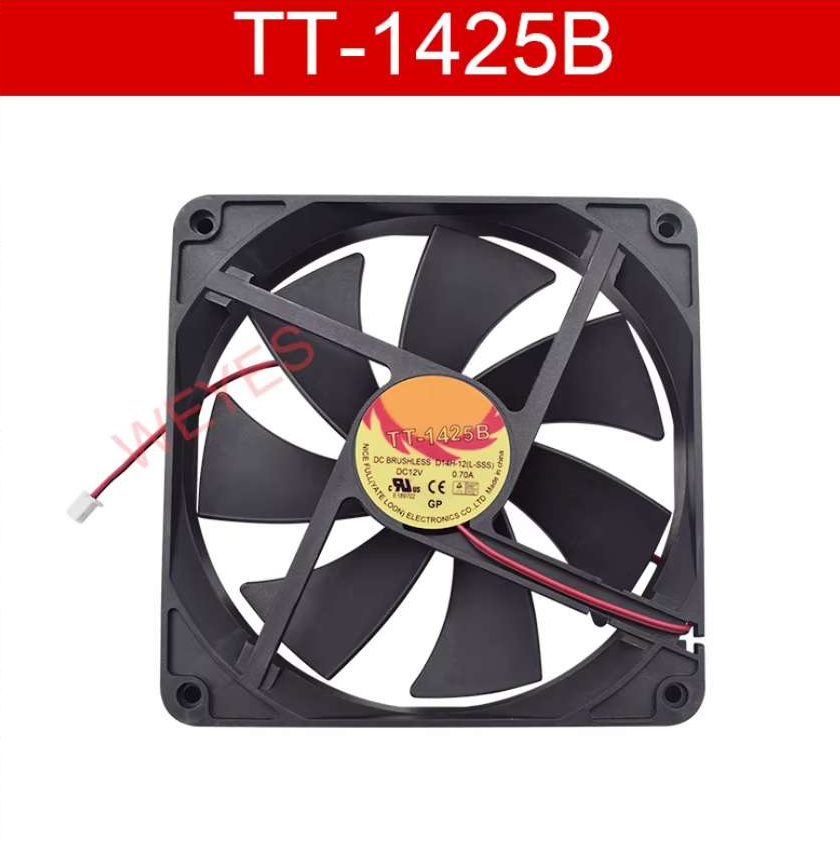 TT-1425B 12V 0.70A 14CM 2P Dual Ball Power Cooling Fan