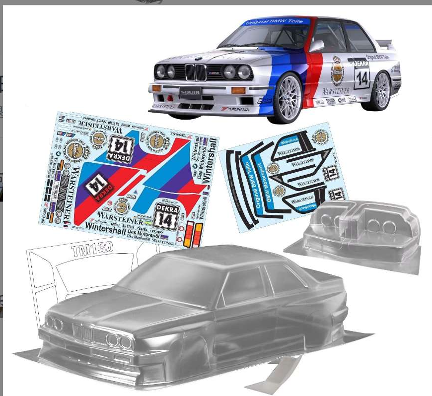 1 set E30 M3 1/10 1:10 M Car PC Body Shell 210mm Wheelbase Clean RC Drift Body Shell for RC TAMIYA CARTENM Cars