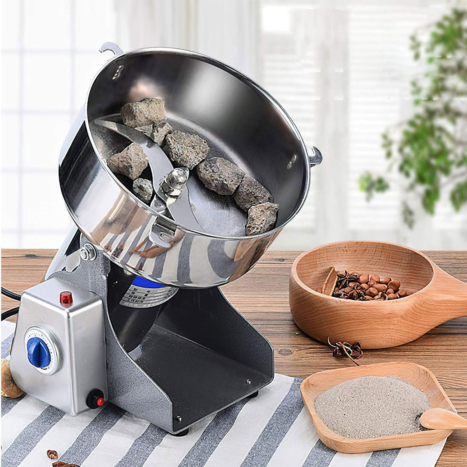 ANXYYDS Electric Grain Grinder Spice Grain Mill Stainless Steel High Speedy Grinding with Overload Protection& 5min Timer Mill for Dry Spice Herbs/Nut/Coffee/Rice,4500g