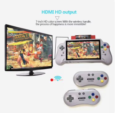 16BIT HD ULTRA SNES POCKET RETROAD 5PLUS video game console handheld player 7-inch large Screen 2.4G wireless control