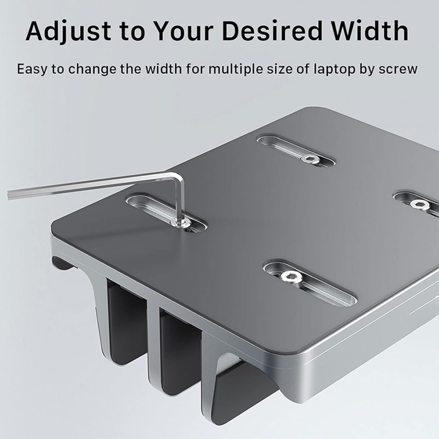 Laptop Stand Dual Vertical Laptop Stand Anodized Aluminum Heat Dissipation Adjustable Size for Laptop Tablet Hold (Color : Sliver) (Grey)