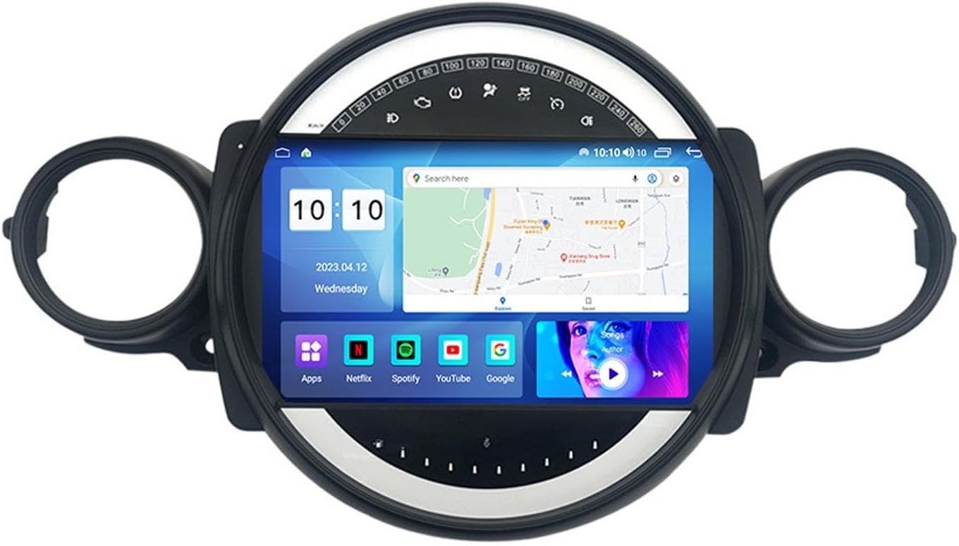 2Din Car Stereo Radio Android 14 for BMW Mini 2007-2015 9 Inch Touchscreen Car Radio with Backup Camera Carplay Steering Wheel Control Bluetooth Wifi USB GPS Navigation(M300S 3G+32G)