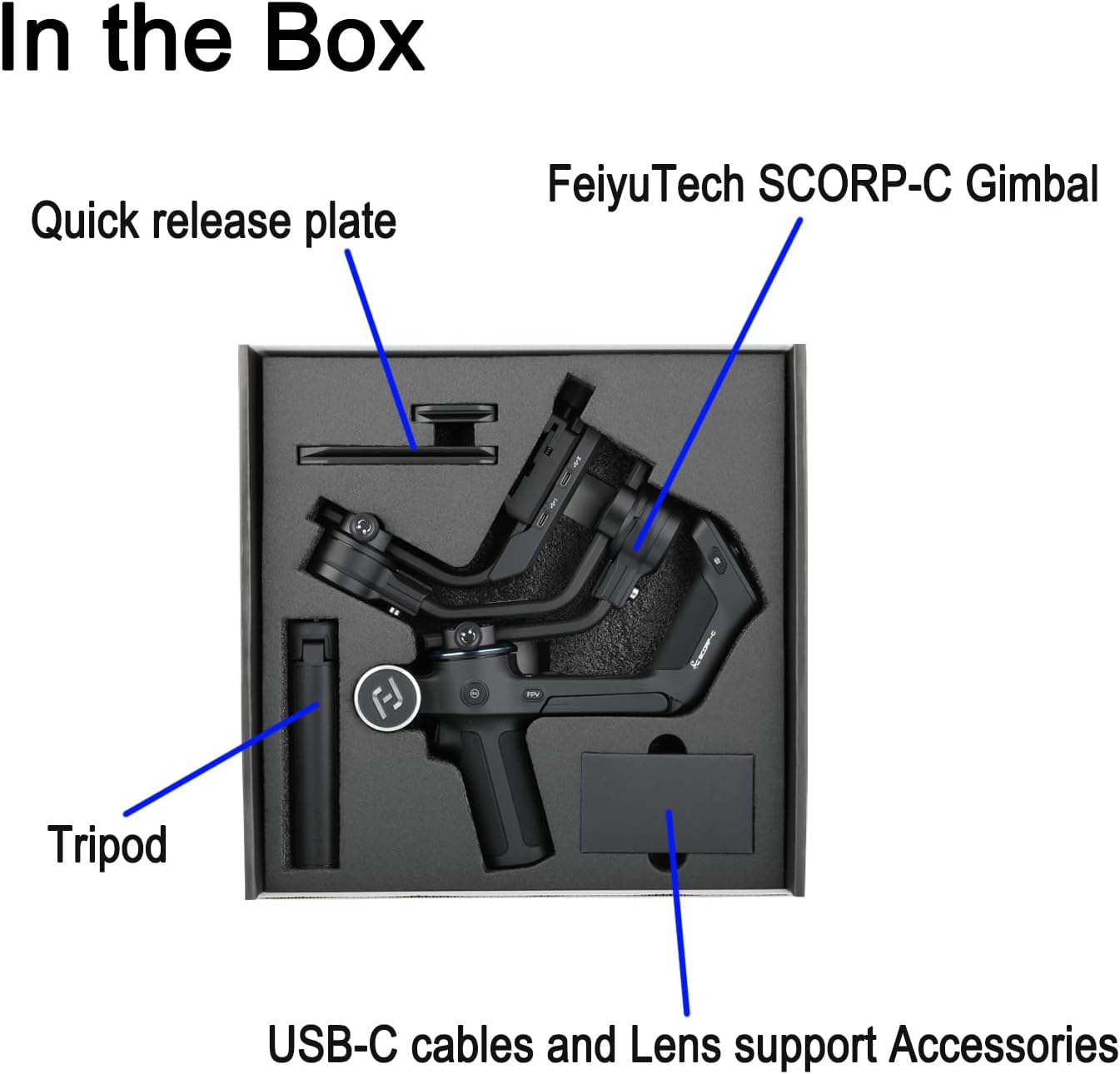 FeiyuTech Official SCORP-C Camera Gimbal,3-Axis Handheld Gimbal Stabilizer for DSLR and Mirrorless Camera,5.5lbs Payload,Lightweight,Compatible with Sony,Canon,Panasonic,Lumix,Nikon,Fujifilm