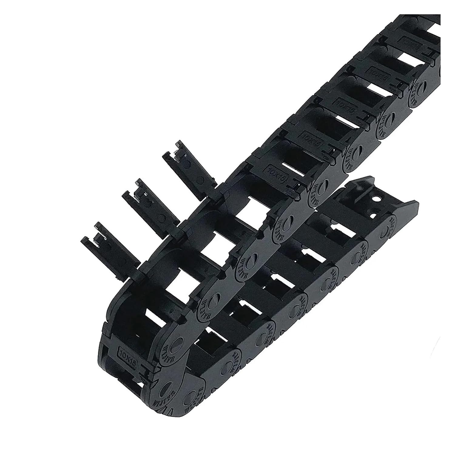 EJPPDHCO Open Drag Chain bridge type 7x7 10x10 10x15 10x20 15x20 18x18 L1m Cable Carrier with Ends for CNC 3D printer Voron Trident 2.4(Size:15x30 open)