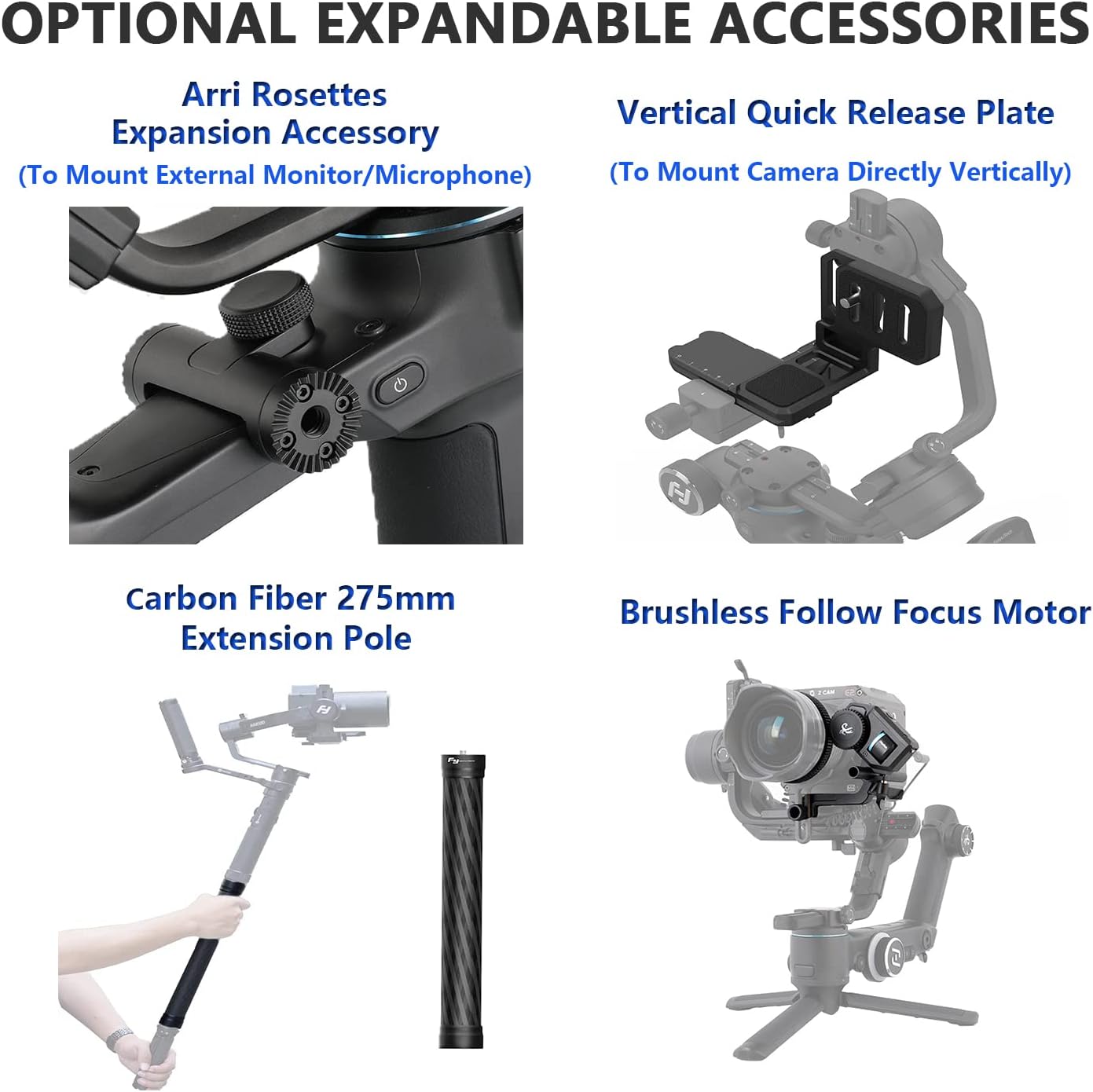 FeiyuTech Official SCORP-C Camera Gimbal,3-Axis Handheld Gimbal Stabilizer for DSLR and Mirrorless Camera,5.5lbs Payload,Lightweight,Compatible with Sony,Canon,Panasonic,Lumix,Nikon,Fujifilm