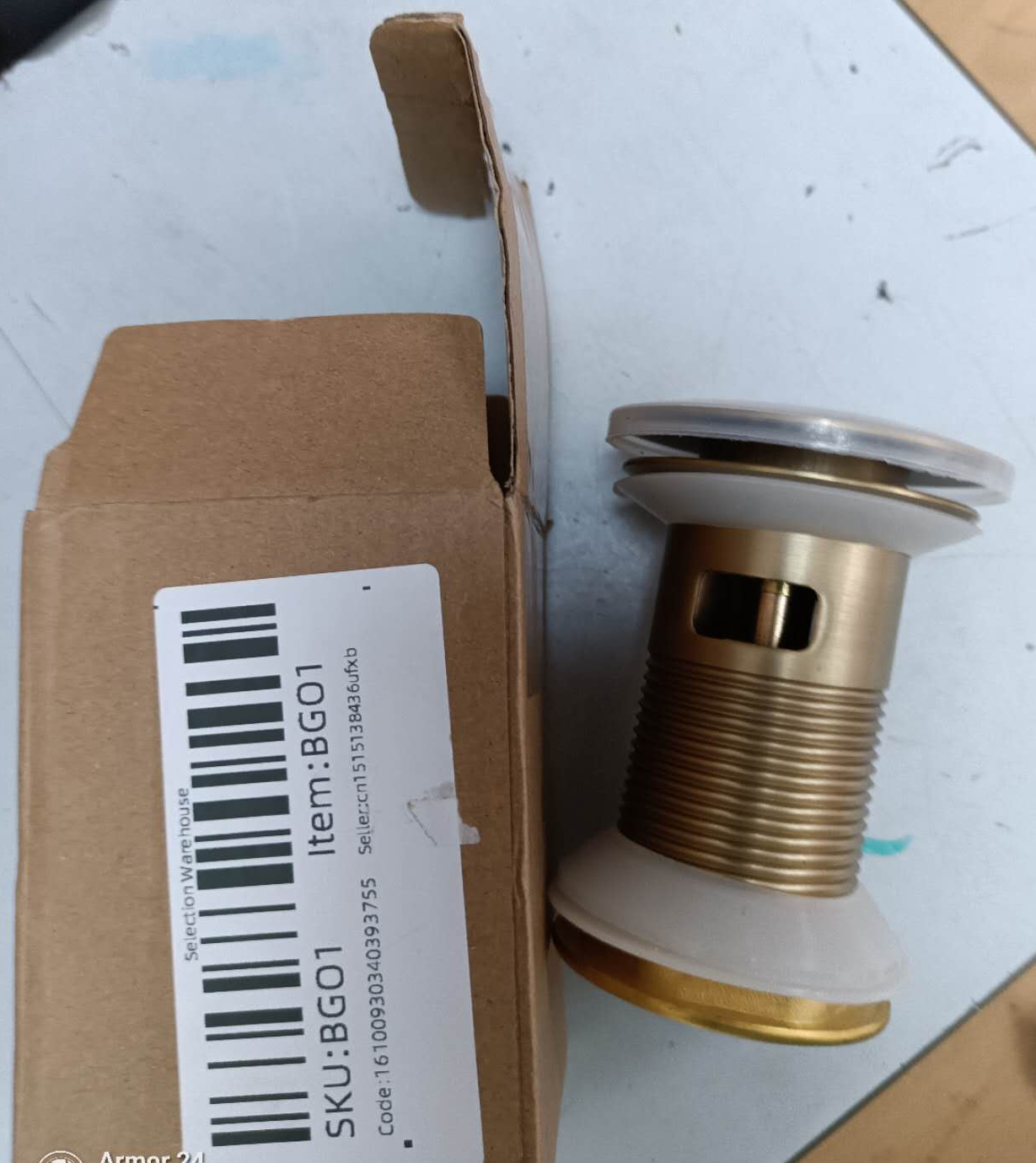 Home Gold Round Dome Shaped Slotted Click Clack Basin Waste | Replacement Brass Pop Up Sink Plug | Universal G 1 1/4" BSP Fit for Bathroom Washbasins | Mushroom Drain Stopper | Easy Installation