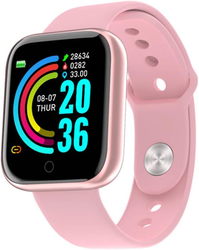 Yoyakie Smart Bracelet Sports Watch Heart Rate Camera Bracelet Y68 Bluetooth Blood Pressure Fitness Tracker for Women Men Pink,Smart Watch for Kids