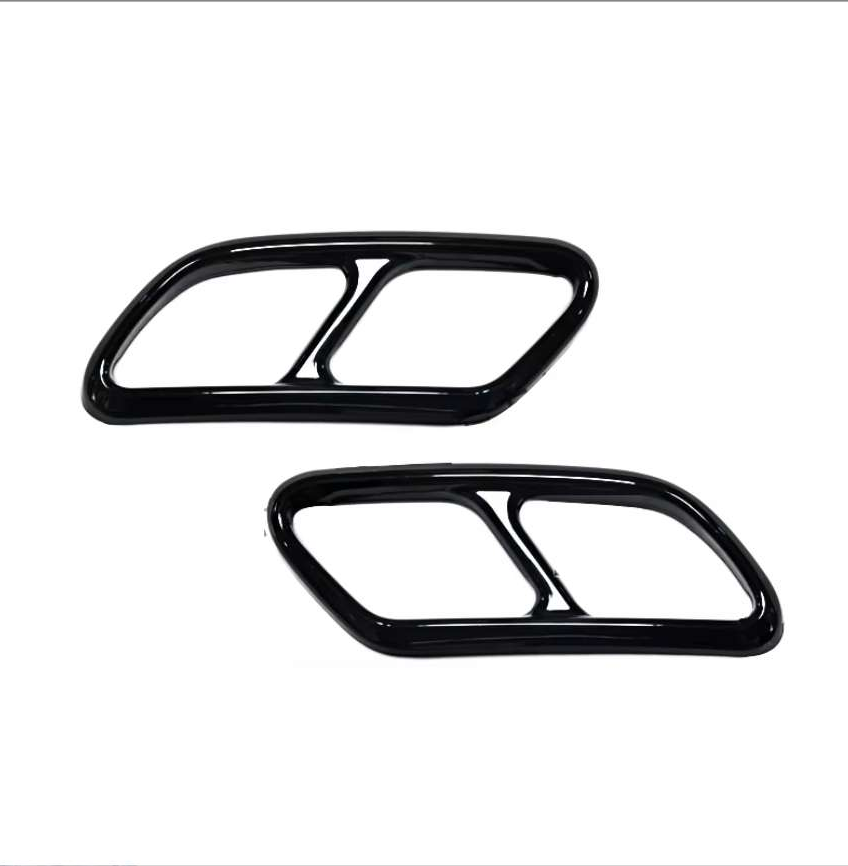 (1 PAIR)For Volvo XC40 XC60 S60 V60 XC90 S90 V90 2014-2020 Car Exhaust Muffler Decorative Cover Exhaust Pipe Cover Stickers (Color : Black)