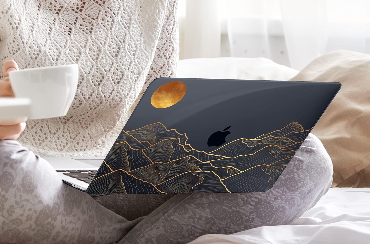 DONGKE Compatible with Older MacBook Pro 16 inch Case 2020 2019 Release A2141 with Touch Bar Fits Touch ID, Plastic Hard Shell & Keyboard Cover & Screen Film - Abstract Mountain