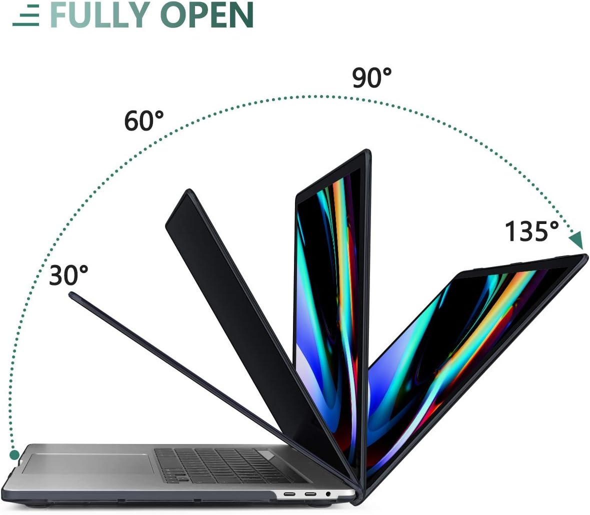 DONGKE Compatible with Older MacBook Pro 16 inch Case 2020 2019 Release A2141 with Touch Bar Fits Touch ID, Plastic Hard Shell & Keyboard Cover & Screen Film - Abstract Mountain
