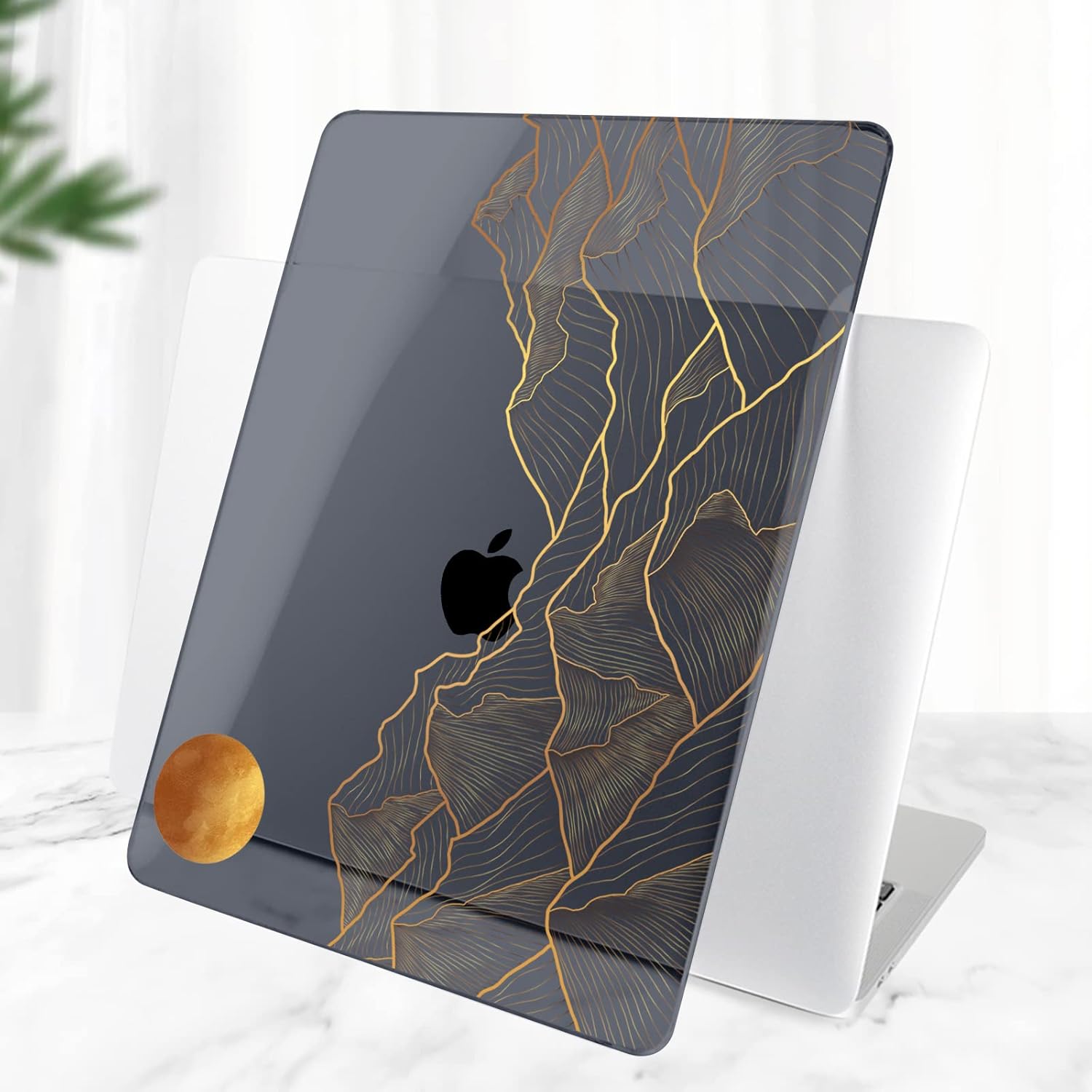 DONGKE Compatible with Older MacBook Pro 16 inch Case 2020 2019 Release A2141 with Touch Bar Fits Touch ID, Plastic Hard Shell & Keyboard Cover & Screen Film - Abstract Mountain