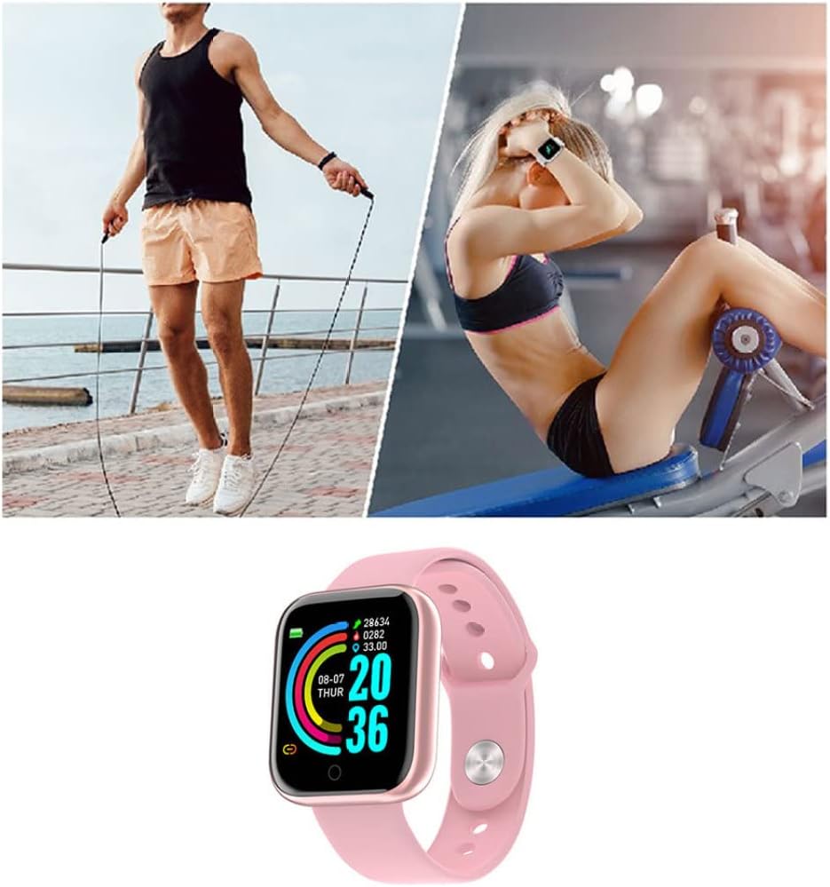 Yoyakie Smart Bracelet Sports Watch Heart Rate Camera Bracelet Y68 Bluetooth Blood Pressure Fitness Tracker for Women Men Pink,Smart Watch for Kids